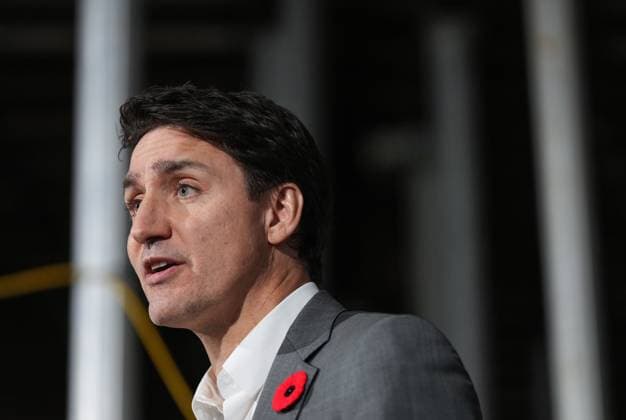 November 8, 2024, Vancouver, Bc, CANADA: Prime Minister Justin Trudeau speaks during a housing announcement at a social housing high-rise tower under construction, in Vancouver, on Friday, November 8, 2024. Vancouver CANADA  - ZUMAc35_ 20241108_zaf_c35_041 Copyright: xDarrylxDyckx
