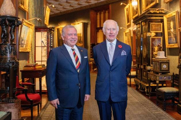 Entertainment Themen der Woche KW46 King Abdullah Visits UK King Charles III receives King Abdullah II of Jordan during an official welcoming ceremony at Windsor Castle, in Windsor, United Kingdom, on November 7, 2024. Photo by Balkis Press ABACAPRESS.COM Windsor United Kingdom  Copyright: xBalkisxPress ABACAx