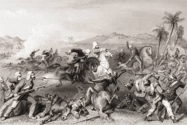 Attack on Sealkote mutineers by General Nicholson s irregular cavalry, India, Asia, 1857 Copyright: xKenxGraham DinodiaxPhotox