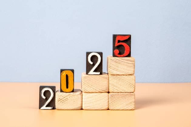 2025 Goals. Wooden blocks and the alphabet. Development concept. Copyright: xEdgarsxSermulisx
