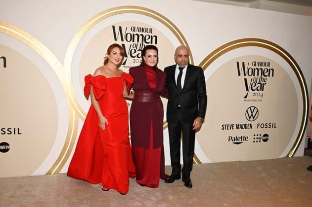 November 13, 2024, Mexico City, Ciudad de Mexico, Mexico: (L-R) Samantha Barry, Farah Slim, Javier Esteban attend the red carpet for Glamour Women of The Year 2024 at Mexico City Four Season Hotel. on November 13, 2024 in Mexico City, Mexico. Mexico City Mexico - ZUMAe321 20241113_zea_e321_078 Copyright: xCarlosxTischler xEyepixxGroupx