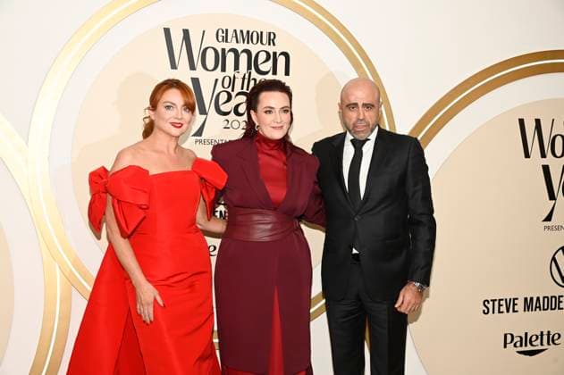 November 13, 2024, Mexico City, Ciudad de Mexico, Mexico: (L-R) Samantha Barry, Farah Slim, Javier Esteban attend the red carpet for Glamour Women of The Year 2024 at Mexico City Four Season Hotel. on November 13, 2024 in Mexico City, Mexico. Mexico City Mexico - ZUMAe321 20241113_zea_e321_170 Copyright: xCarlosxTischler xEyepixxGroupx