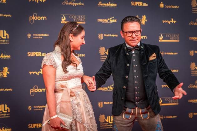 30. Verleihung der Goldenen Henne in Leipzig. Der MDR (Mitteldeutsche Rundfunk) produziert in Zusammenarbeit mit Super Illu den größten Publikumspreis in Ostddeutschland. Hier der Volksmusik Sänger und Moderator Stefan Mross Goldene Henne 2024