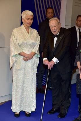 Michael Blumenthal, Hetty Berg, Direktorin des Juedischen Museums Ankunft, blauer Teppichc zur Preisverleihung fuer Verständigung und Toleranz im Jüdischen Museum in Berlin, am 16.11.2024