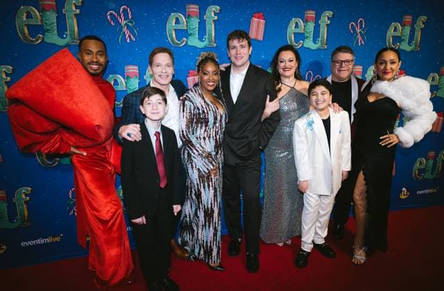 Entertainment Themen der Woche KW46 Entertainment Bilder des Tages November 17, 2024, New York, Ny, USA: Kalen Allen, Michael Deaner, Michael Hayden, Kayla Davion, Grey Henson, Ashley Brown, Kai Edgar, Sean Astin and Jennifer Sanchez attend Elf The Musical Broadway Opening Night at Marquis Theatre in New York. November 17, 2024. New York USA - ZUMAp281 20241117_zea_p281_002 Copyright: xPhotoxImagexPressx