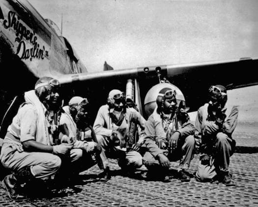 African-American members of the 99th Fighter Squadron of the Air Force at the Anzio Beachhead, February 1944 XRH1721269 African-American members of the 99th Fighter Squadron of the Air Force at the Anzio Beachhead, February 1944 by American Photographer, (20th century); (add.info.: Members of the 99th Fighter Squadron of the Army Air Forces (African-American pilots) at the Anzio beachhead c. february 1944). Copyright: xBridgemanxImagesx 1721269