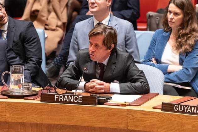News Themen der Woche KW47 News Bilder des Tages November 18, 2024, New York, New York, USA: Ambassador Nicolas de Riviere of France speaks during UN Security Council meeting on Sudan and South Sudan at UN Headquarters in New York on November 18, 2024 New York USA - ZUMAr339 20241118_znp_r339_002 Copyright: xLevxRadinx
