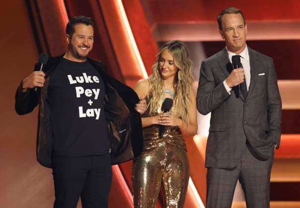 Entertainment Themen der Woche KW47 Entertainment Bilder des Tages Luke Bryan, Lainey Wilson and Peyton Manning host the 58th Annual CMA Awards in Nashville, Tennessee, on Wednesday, November 20, 2024.  NAS20241120384 JOHNxANGELILLO
