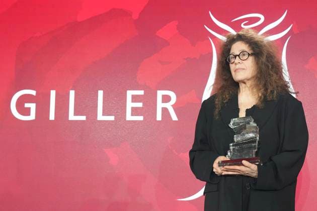 November 18, 2024, Toronto, Ontario, Canada: ANNE MICHAELS, 66, accepts the Giller Prize of $100,000 for her book Held a multigenerational look at war and trauma spanning more than a century. The jury cited the novel as an impactful and hypnotic exploration of mortality, resilience and desires, at ceremony in Toronto, Monday. Award boycotted by several prominent Canadian authors over its sponsors’ ties to Israel. Based in Toronto, Michaels a poet and author. In her acceptance speech, said that her writing is a way of bearing witness against war, indifference, against amnesia of every sort. Toronto Canada - ZUMAc35_ 20241118_zaf_c35_179 Copyright: xChrisxYoungx