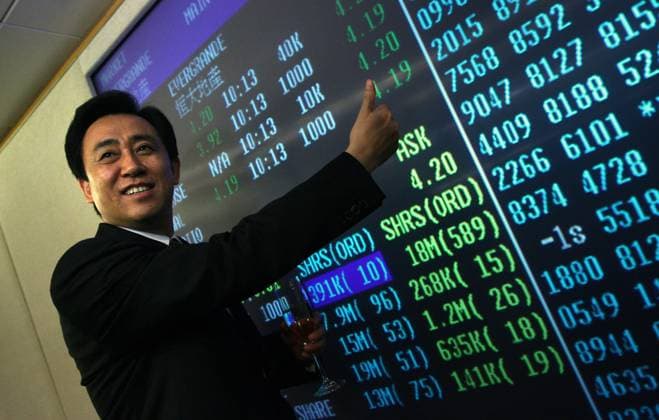 Listing debut of Evergrande Real Estate Group, pictured is Chairman Hui Ka-yan. Hong Kong Stock Exchange, Central. 05NOV09 Hong Kong China EDITORIAL USE ONLY  Copyright: xx MER0911051340286764 JonathanxWongx scmpphotos403820