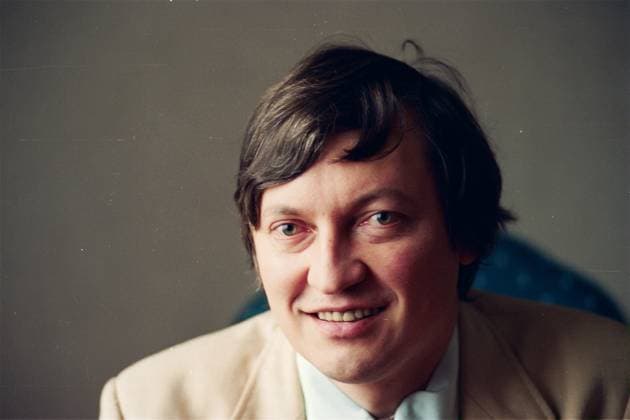 Russian chess grandmaster Mr Anatoly Karpov in an interview at the Peninsula Hotel. He made a stopover in Hong Kong en route for Jakarta, Indonesia, to begin the second leg of the FIDE (the international chess federation) World Chess Championship against Mr Jan Timman, a challenger from the Netherlands. EDITORIAL USE ONLY  Copyright: xx MER2016052301393778 PostxStaffxPhotographerx scmpphotos416375