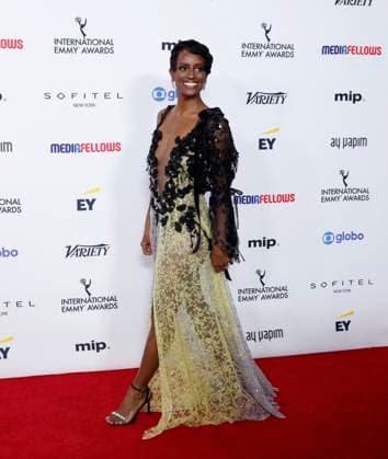 Skye P. Marshall arrives on the red carpet at the 52nd International Emmy Awards at New York Hilton Midtown in New York City on Monday, November 25, 2024.  NYP20241125160 JohnxAngelillo