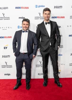 November 25, 2024, New York, New York, USA: Humberto Miro and Luis Santamaria attend International Emmy Awards at Hilton Times Square Hotel in New York on November 25, 2024 New York USA - ZUMAr339 20241125_znp_r339_045 Copyright: xLevxRadinx