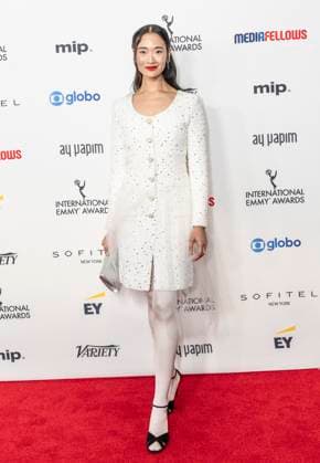 November 25, 2024, New York, New York, USA: Aokbab-Chutimon Chuengcharoensukying wearing dress by Chanel attends International Emmy Awards at Hilton Times Square Hotel in New York on November 25, 2024 New York USA - ZUMAr339 20241125_znp_r339_048 Copyright: xLevxRadinx