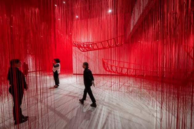 Bilder des Jahres 2024, Entertainment 11 November Entertainment Bilder des Tages Press tour of the exhibition of installations by Japanese artist Chiharu Shiyota entitled Unsettled Soul in Kunsthalle, Prague, Czech Republic, November 26, 2024. (CTKxPhoto VitxSimanek) CTKPhotoP2024112605350  CTKPhotoP2024112605350