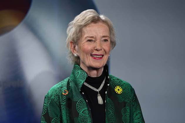 Mary ROBINSON, UN Hochkommissarin fuer Menschenrechte Roter Teppich, Red Carpet Show, Ankunft, arrival, Verleihung Deutscher Nachhaltigkeitspreis in Duesseldorf am 28.11.2024.