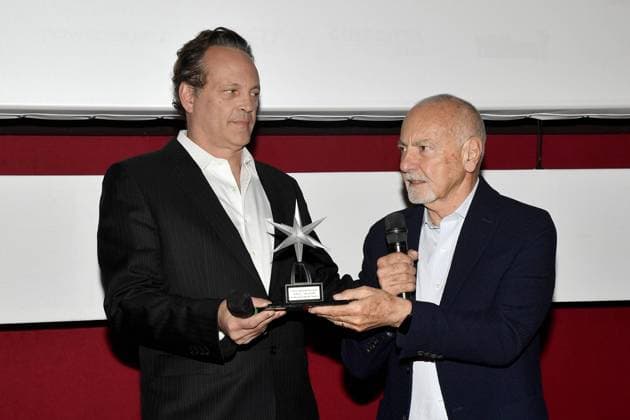 Turin: Turin: 42nd Turin Film Festival. Stella della Mole Award Ceremony to Vince Vaughn. In the photo: Vince Vaughn, Enzo Ghigo Turin  - ZUMAp169 20241129_zea_p169_170 Copyright: xMaurizioxD Avanzox