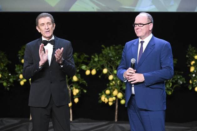 Montecarlo, 21st Montecarlo Film Festival -Award Ceremony Montecarlo, 21st Montecarlo Film Festival - Award Ceremony In the photo: Albert II of Monaco, Ezio Greggio Monte Carlo  Copyright: xIPA ABACAx
