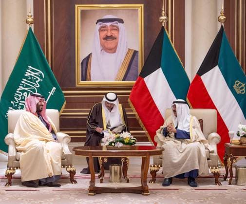 Saudi Crown Prince Mohammed bin Salman arrives in Kuwait, and is received by the Emir of Kuwait, Meshal Al-Ahmad Al-Jaber Al-Sabah Saudi Crown Prince Mohammed bin Salman arrives in Kuwait, and is received by the Emir of Kuwait, Meshal Al-Ahmad Al-Jaber Al-Sabah, to head the Kingdom of Saudi Arabia s delegation to the 45th session of the Supreme Council of the Gulf Cooperation Council, Kuwait, on December 1, 2024. Photo by Saudi Press Agency Kuwait Kuwait Kuwait 011224_Kuwait_SPA_00(2) Copyright: xapaimagesxSaudixPressxAgencyx xapaimagesx
