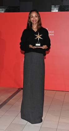 Turin, Italy Zoe Saldana receives the Stella della Mole Award at the National Cinema Museum In the photo:Zoe Saldana Stella della Mole Award  Copyright: xNickxZonnax xipa-agency.netx xNickxZonnax IPA_Agency_IPA52044560
