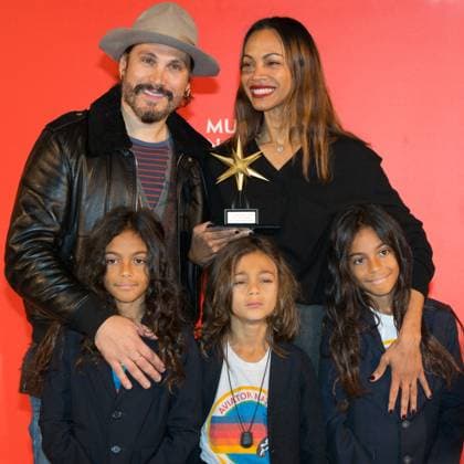 Zoe Saldana awarded at Italian National Museum of Cinema in Turin (Italy) Turin, Italy. 3rd December 2024. Actress Zoe Saldana with husband film director Marco Perego and their sons in Turin (Italy) where she received the Stella della Mole award at Italian National Museum of Cinema -  Copyright: xIPA ABACAx