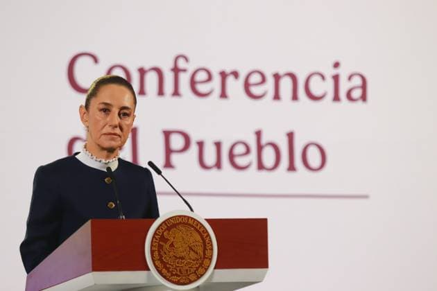 Claudia Sheinbaum, Mexico s president, speaks during the national security report at the briefing conference at the National Palace. on December 3, 2024 in Mexico City, Mexico. Mexico City Mexico - ZUMAe321 20241203_zia_e321_003 Copyright: xCarlosxSantiagox