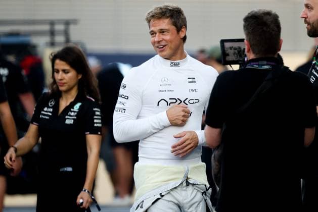 December 5, 2024, Abu Dhabi, United Arab Emirates: Brad Pitt, actor playing Sonny Hayes, a driver of the fictional Apex APXGP F1 team in the upcoming F1 movie directed by Joseph Kosinski, is seen on a movie set ahead of Formula 1 Abu Dhabi Grand Prix at Yas Marina Circuit on December 5th, 2024 in Abu Dhabi, United Arab Emirates. Abu Dhabi United Arab Emirates - ZUMAz156 20241205_zip_z156_035 Copyright: xBeataxZawrzelx