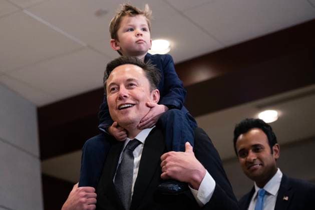 Elon Musk 12 05 UNITED STATES - DECEMBER 5: Elon Musk with his son, and Vivek Ramaswamy make their way to a meeting in the Capitol Visitor Center with House and Senate Republicans to talk about President-elect Donald Trump s Department of Government Efficiency, on Thursday, December 5, 2024. (Tom Williams CQ Roll Call) Washington DC United States EDITORIAL USE ONLY Copyright: x2024xCQ-RollxCall,xInc.x TomxWilliamsx rollcallpix162229