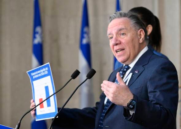 December 6, 2024, Quebec, Pq, Canada: Quebec Premier Francois Legault sums up the fall session during a news conference at the Premiers office in Quebec City, Friday, December 6, 2024. Quebec Canada  - ZUMAc35_ 20241206_zaf_c35_057 Copyright: xJacquesxBoissinotx
