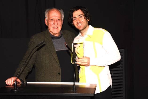 Werner Herzog Regisseur Laudator Harley Chamandy Regisseur Werner Herzog Filmpreis 2024 Preistraeger Muenchen 06.12.2024 Filmmuseum Jakobsplatz Werner Herzog Filmpreis 2024 Verleihung an Harley Chamandy Kanadischer Regisseur fuer den Film ALLEN SUNSHINE¨ ¨¨¨¨¨ Muenchen