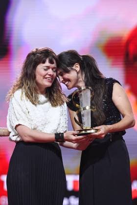 Marrakech Closing Ceremony Mercedes Cordova and Director Silvina Schnicer receive the award for The Cottage attending the Closing Ceremony during the 21st Marrakech International Film Festival in Marrakech, Morocco on December 07, 2024. Photo by Aurore Marechal ABACAPRESS.COM Marrakech Morocco  Copyright: xMarechalxAurore ABACAx