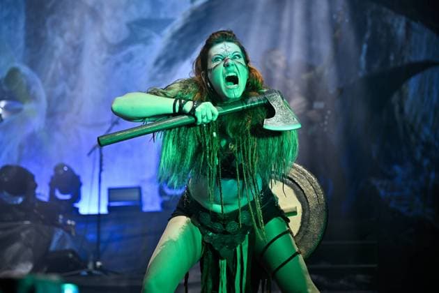 German Medieval metal bound Feuerschwanz with dancer Mieze Myu perform in Winter Masters of Rock 2024 festival in Zlin, Czech Republic, December 7, 2024. (CTKxPhoto DaliborxGluck) CTKPhotoP2024120707622  CTKPhotoP2024120707622
