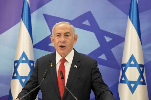 News Themen der Woche KW50 News Bilder des Tages Israeli Prime Minister Benjamin Netanyahu speaks at a press conference in Jerusalem on Monday, Dec. 9, 2024. Pool  WAX20241209804 MayaxAlleruzzo