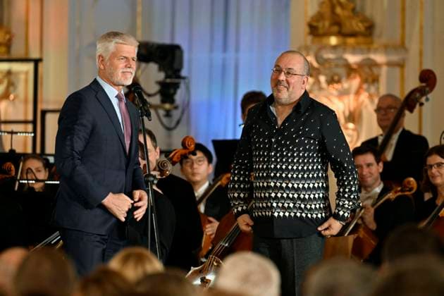 The Antonin Dvorak Award was presented to Australian theatre and opera director Barrie Kosky (right) by Czech President Petr Pavel, Prague, December 9, 2024. (CTKxPhoto KaterinaxSulova) CTKPhotoP2024120907834  CTKPhotoP2024120907834
