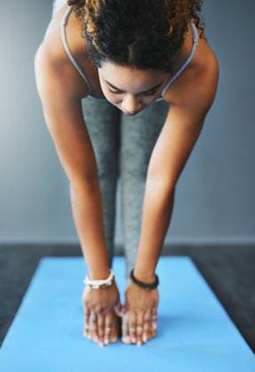 Creative Highlights Symbolfotos Yoga, workout and woman with mat in studio for wellness, health and practice for mobility. Gym, zen energy and person for exercise, pilates and stretching on floor for calm, peace and balance. model released property released Copyright: xwww.PeopleImages.com-licencexrestrictionsxapplyx