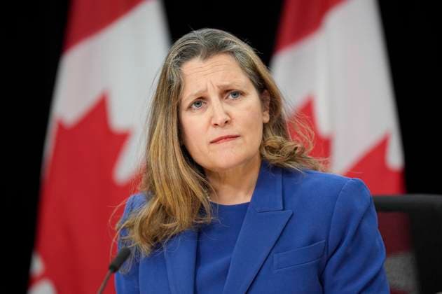 December 10, 2024, Ottawa, On, Canada: Deputy Prime Minister and Finance Minister Chrystia Freeland speaks with reporters in Ottawa, Tuesday, Dec. 10, 2024. Ottawa Canada  - ZUMAc35_ 20241210_zaf_c35_005 Copyright: xAdrianxWyldx