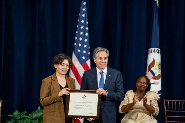 Secretary Of State Antony J. Blinken Will Deliver remarks Secretary™s Human Rights Defender Award Ceremony On December 10, 2024, in Washington, D.C., United States, Secretary of State Antony J. Blinken delivers remarks at the Secretary s Human Rights Defender Award Ceremony at the Department of State. The Secretary is joined by Under Secretary of State for Civilian Security, Democracy, and Human Rights Uzra Zeya and Assistant Secretary of State for Democracy, Human Rights, and Labor Dafna Rand. The award recipients from Azerbaijan, Bolivia, Burma, Colombia, Eswatini, Ghana, Kuwait, and the Kyrgyz Republic demonstrate leadership, courage, and impact in the promotion of human rights. Washington DC United States Copyright: xAndrewxThomasx originalFilename: thomas-notitle241210_npYBs.jpg