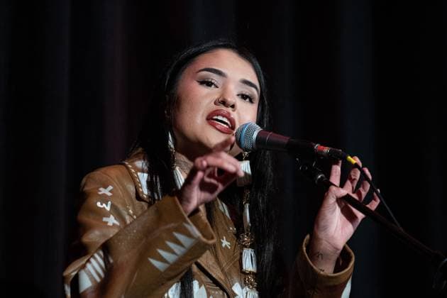 December 10, 2024, Ottawa, On, Canada: JUNO Award-winning and Grammy nominated singer Tia Wood performs during the annual Equal Voice gala in Ottawa, on Tuesday, Dec. 10, 2024. Ottawa Canada  - ZUMAc35_ 20241210_zaf_c35_053 Copyright: xSpencerxColbyx