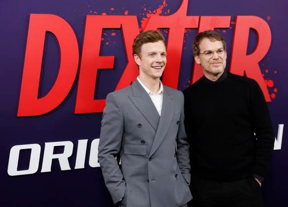 Entertainment Themen der Woche KW50 Entertainment Bilder des Tages Patrick Gibson and Michael C. Hall arrive on the red carpet for Showtime s Dexter: Original Sin New York Premiere at SVA Theater on Wednesday, December 11, 2024 in New York City.  NYP20241211112 JOHNxANGELILLO