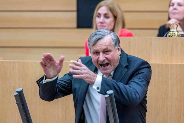 Dr. Hans-Ulrich Rülke, Vorsitzender der FDP DVP-Landtagsfraktion. Auftaktsitzung zur Beratung des Doppelhaushalts für die Jahre 2025 2026. Der Landtag von Baden-Württemberg debattiert über den wichtigsten Einzelplan, den Haushalt des Staatsministeriums. 109. Plenarsitzung. Landtag von Baden-Württemberg. 11.12.2024, Stuttgart, Baden-Württemberg, Deutschland *** Dr. Hans Ulrich Rülke, Chairman of the FDP DVP State Parliamentary Group Opening session to discuss the double budget for 2025 2026 The State Parliament of Baden Württemberg debates the most important individual budget, the budget of the State Ministry 109 Plenary session State Parliament of Baden Württemberg 11 12 2024, Stuttgart, Baden Württemberg, Germany