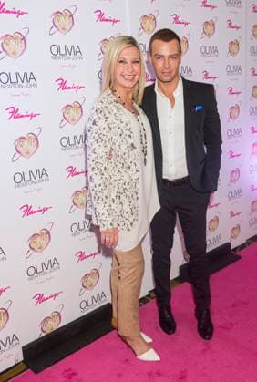 RECORD DATE NOT STATED LAS VEGAS, - APRIL 11: Entertainer Olivia Newton-John (L) and actress Joey Lawrence attends the grand opening of her residency show Summer Nights at Flamingo Las Vegas on April 11, 2014 , 14381216.jpg, USA, Nevada, Las Vegas, Arts, Culture, Entertainment, Celebrities, popular, Olivia Newton-John, talent, event, person, fame, show, Summer Nights, Flamingo, Entertainer, singer, actress,
