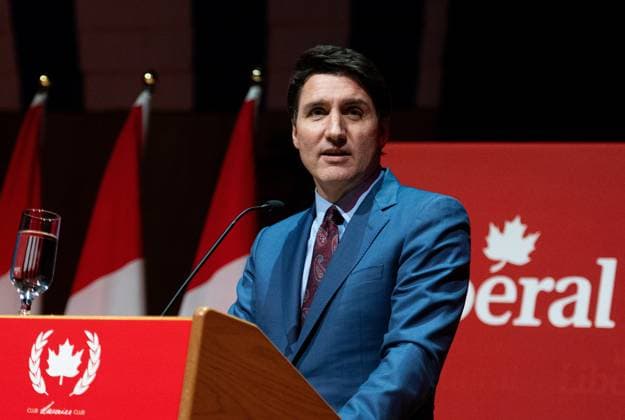 December 16, 2024, Gatineau, Pq, Canada: Prime Minister Justin Trudeau speaks during a Laurier Club Holiday Party event in Gatineau, Que., on Monday, Dec. 16, 2024. Gatineau Canada  - ZUMAc35_ 20241216_zaf_c35_182 Copyright: xSpencerxColbyx