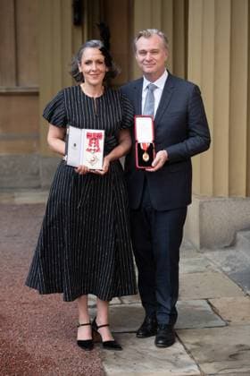 Entertainment Themen der Woche KW51 Bilder des Jahres 2024, Entertainment 12 Dezember Investiture - Wednesday 18 December - Buckingham Palace, London Sir Christopher Nolan, filmmaker, of London, is awarded a knighthood for services to Film and wife Dame Emma Nolan, film producer, is awarded a DBE (Dame Commander of the Most Excellent Order of the British Empire) at Buckingham Palace, London, England, UK on Wednesday 18 December, 2024., Credit:Justin Ng Avalon UK, England, London, Buckingham Palace  Copyright: xJustinxNgx xAvalonx 0948077872