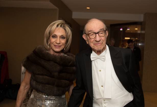 Gridiron Dinner Brings Together the Nation s Power Elite in Washington D.C. (March 14, 2015) MSNBC s Andrea Mitchell and her husband, former Fed chair Alan Greenspan, arrive for the 130th Annual Gridiron Club Dinner at the Washington Renaissance Hotel in Washington D.C. on Saturday, March 14, 2015. The white-tie event brings Washington journalists and public figures together to poke fun at each other in good-natured skits performed by members of the press corps. This year s event was attended by President Barack Obama. The Gridiron is the oldest and most exclusive club for Washington journalists. While television cameras, radio microphones and still cameras were banned from the dinner, several attendees were photographed in the hotel lobb Copyright: xx JeffxMaletx jmpphotos020044