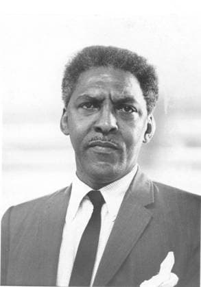 KRT US NEWS STORY SLUGGED: DREAMSPEECH-RUSTIN KRT PHOTOGRAPH VIA PHILADELPHIA INQUIRER (August 26) 16 years after his death, historians are starting to give organizer and impresario of the March on Washington, which took place on August 28, 1963, Bayard T. Rustin, shown here in this 1970 file photo, credit for, among other things, schooling King in the virtues of nonviolence and civil disobedience and pulling together the broad national coalition of black churches, white liberals, Jews, Catholics and elements of organized labor that formed the backbone of the civil rights movement and provided its marchers. (lde) 2003 USA EDITORIAL USE ONLY Copyright: xx KRT MBRx krtphotoslive095465
