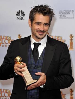 66th Golden Globe Awards Colin Farrell holds his Golden Globe in the press room of the 6th Golden Globe Awards at the Beverly Hilton hotel in Los Angeles, California, Sunday, January 11, 2009. (Lionel Hahn Abaca Press MCT) LOS ANGELES CA USA EDITORIAL USE ONLY Copyright: xx 1067926 LionelxHahnx krtphotoslive338459