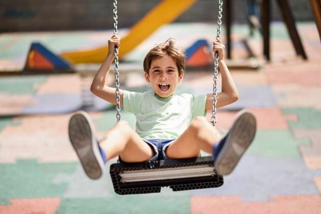 Creative Highlights Symbolbilder Portrait of little girl having fun on a swing model released, Symbolfoto, JSMF00401