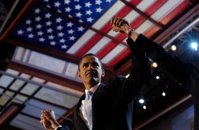 Democratic National Convention 2004 Illinois Senate candidate Barack Obama after speaking at the Democratic National Convention 2004, in Boston, Ma.. Boston Massachusetts USA EDITORIAL USE ONLY Copyright: xx ChrisxMaddalonix rollcallpix017925