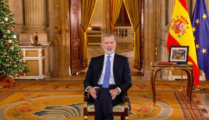 Entertainment Themen der Woche KW52 Entertainment Bilder des Tages 24-12-2024 Madrid King Felipe during his traditional Christmas speech at the Royal palace in Madrid, Spain. Â  Copyright: xPPEx
