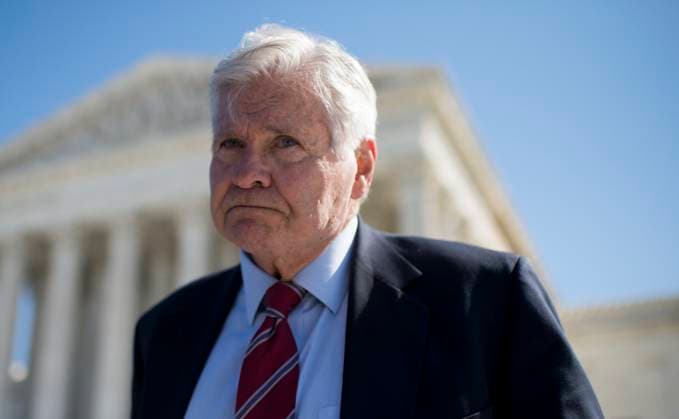 Ben Cooter Jones UNITED STATES - MARCH 23: Former Rep. Ben Cooter Jones, D-Ga., speaks with reporters outside of the U.S. Supreme Court following arguments in the Walker v. Sons of Confederate Veterans case in Washington on Monday, March 23, 2015. Jones, a member of the Sons of Confederate Veterans, came to the court to support the Texas division of the group suing to allow the Confederate battle flag on license plates. Jones starred as Cooter in the Dukes of Hazzard television show, and ran against Newt Gingrich in 1994. (Photo By Bill Clark CQ Roll Call) Washington DC United States EDITORIAL USE ONLY Copyright: x x2015xCQ-RollxCall,xInc.x BillxClarkx rollcallpix089030